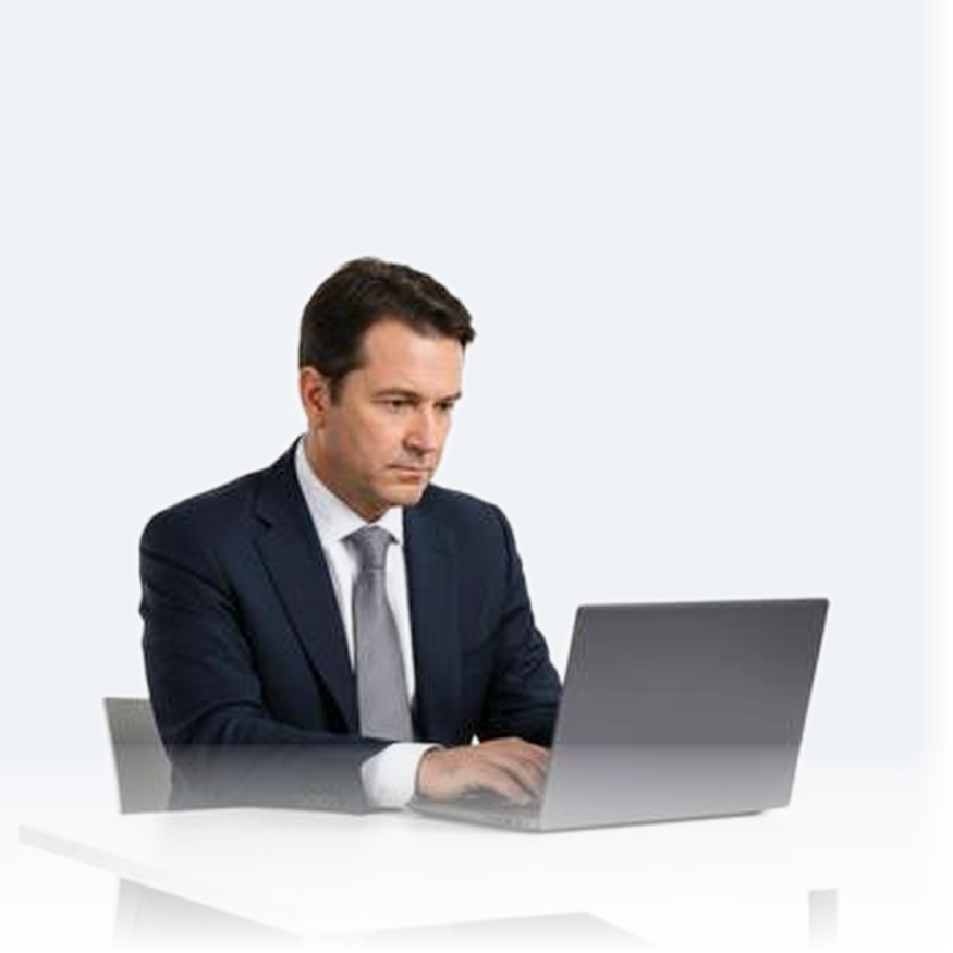 Business user managing communication software